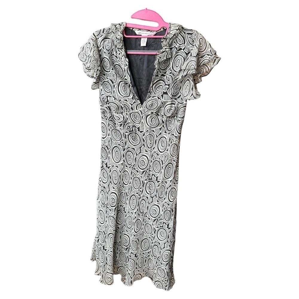 Diane Von Furstenberg Silk Ruffle Sheer Midi Dress
Women Black/Silver Geo - Picture 2 of 4